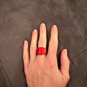 Red lucite Alexis bittar ring